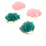 Irregular Emerald Druzy Stone Earrings